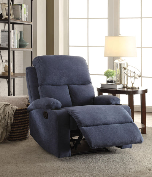 Rosia Blue Velvet Recliner (Motion) - FAMSA Furniture (TX)
