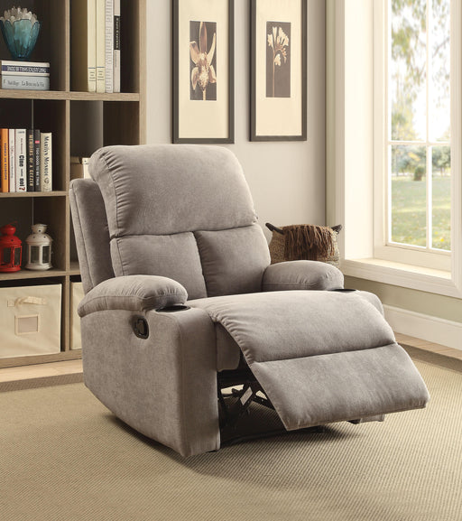 Rosia Gray Velvet Recliner (Motion) - FAMSA Furniture (TX)