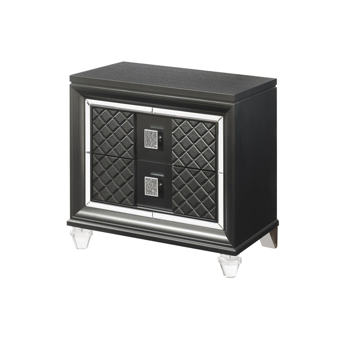 Sawyer Metallic Gray Nightstand - FAMSA Furniture (TX)