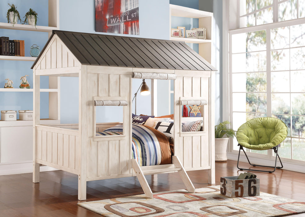 Spring Cottage Weathered White & Washed Gray Full Bed - FAMSA Furniture (TX)