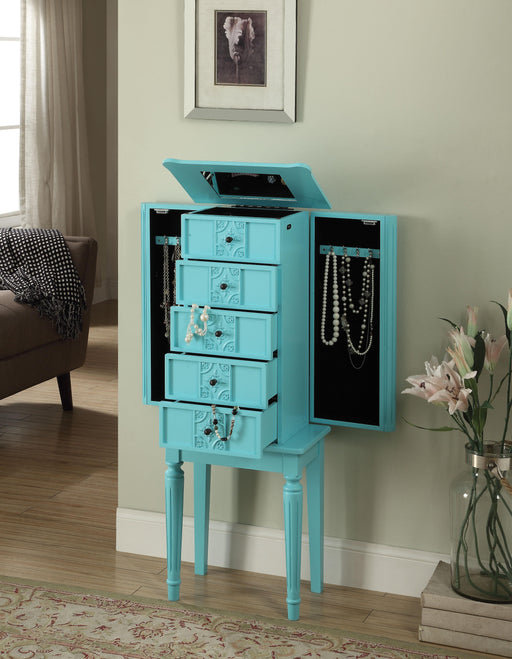 Tammy Light Blue Jewelry Armoire - FAMSA Furniture (TX)