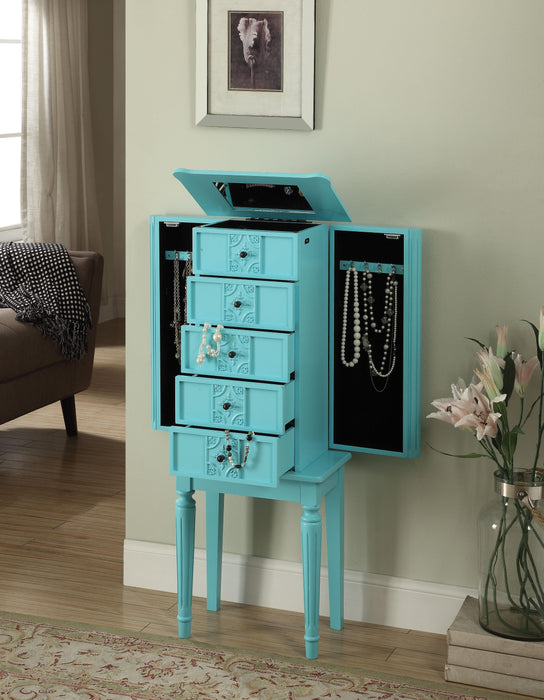 Tammy Light Blue Jewelry Armoire - FAMSA Furniture (TX)
