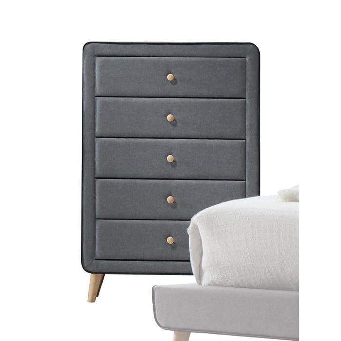 Valda Light Gray Fabric Chest - FAMSA Furniture (TX)