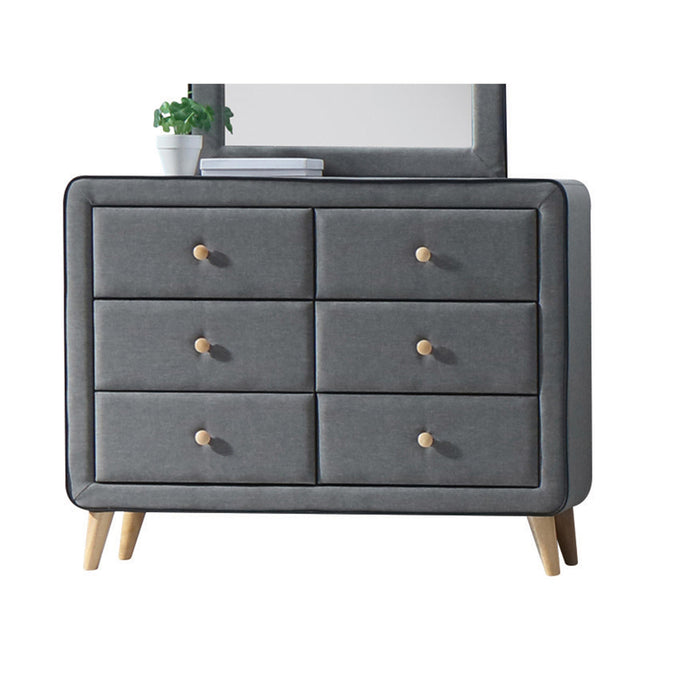 Valda Light Gray Fabric Dresser - FAMSA Furniture (TX)