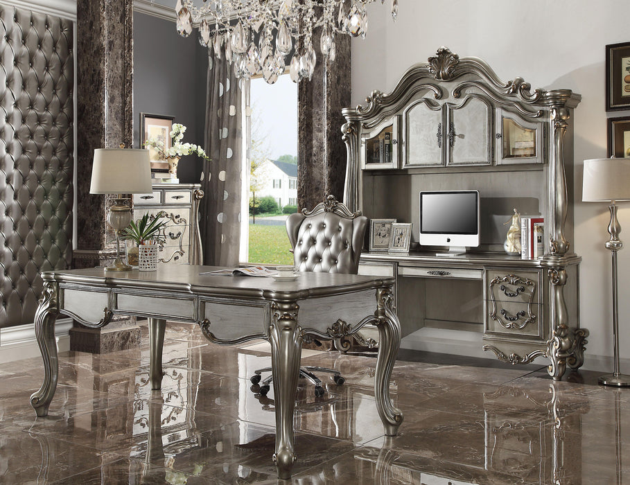Versailles Antique Platinum Computer Desk & Hutch - FAMSA Furniture (TX)