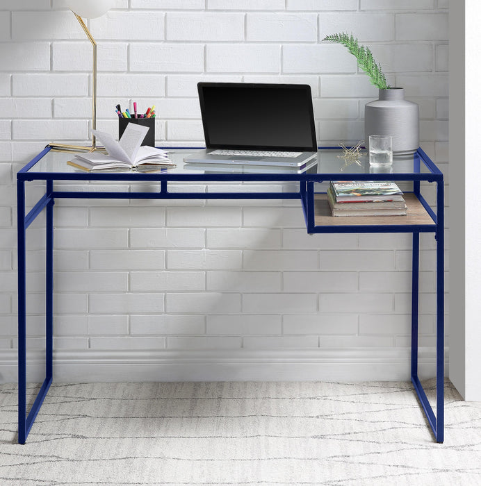 Yasin Blue & Glass Desk - FAMSA Furniture (TX)