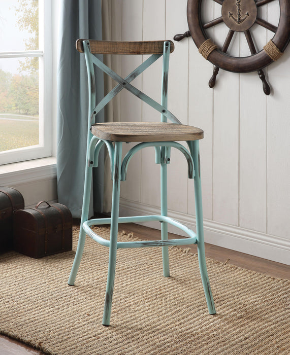 Zaire Antique Sky & Antique Oak Bar Chair (1Pc) - FAMSA Furniture (TX)