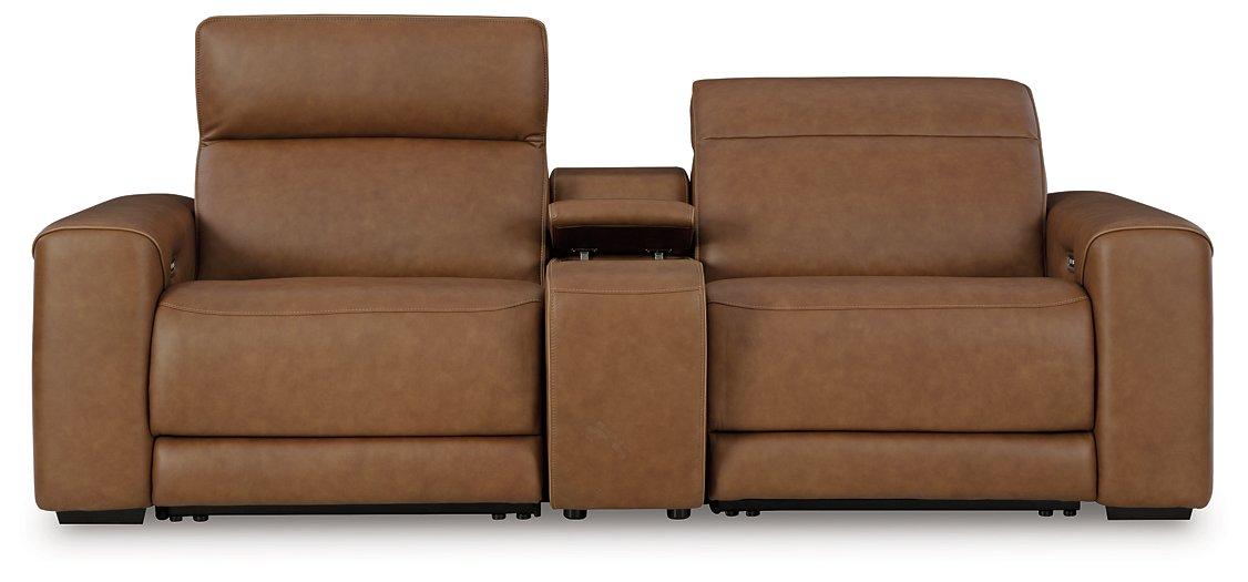 Magic Man Power Reclining Sectional Loveseat with Console - FAMSA Furniture (TX)