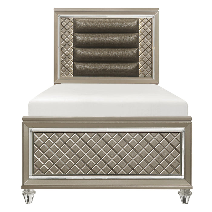 Loudon Twin Platform Bed in Gold/Silver/Champagne - B1515T-1 - FAMSA Furniture (TX)
