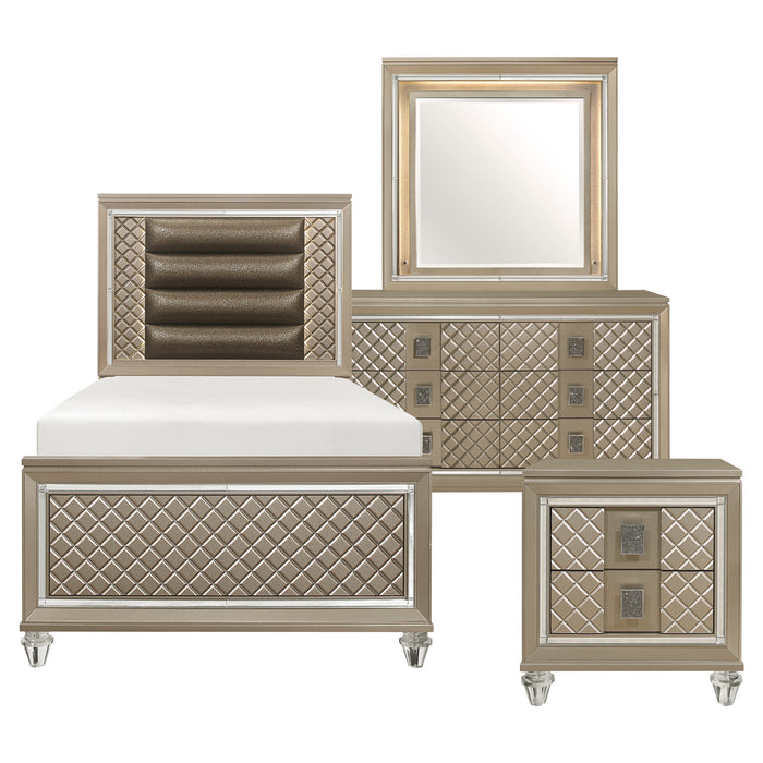 Loudon 4pc Set (TB+NS+DR+MR) in Gold/Silver/Champagne - B1515T-1*4 - FAMSA Furniture (TX)