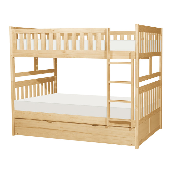 Bartly (4) Full/Full Bunk Bed with Twin Trundle in Natural - B2043FF-1*R - FAMSA Furniture (TX)