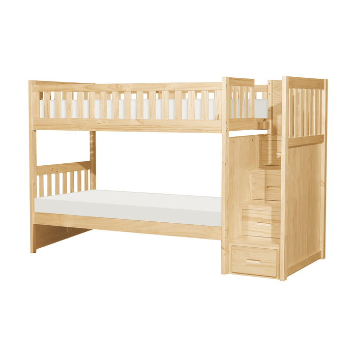 Bartly (4) Twin/Twin Step Bunk Bed in Natural - B2043SB-1* - FAMSA Furniture (TX)