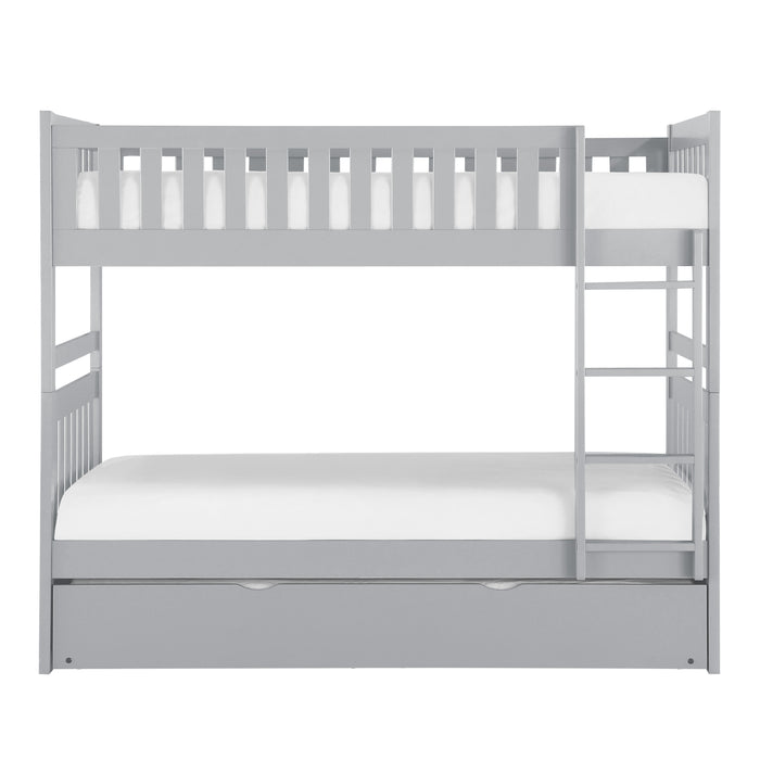 Orion (4) Twin/Twin Bunk Bed with Twin Trundle in Gray - B2063-1*R - FAMSA Furniture (TX)