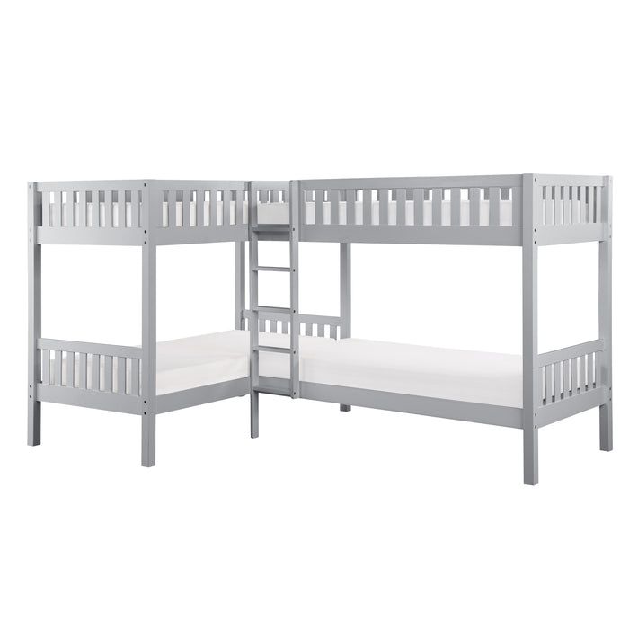Orion (3) Corner Bunk Bed in Gray - B2063CN-1* - FAMSA Furniture (TX)
