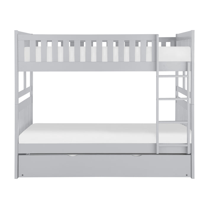 Orion (4) Full/Full Bunk Bed with Twin Trundle in Gray - B2063FF-1*R