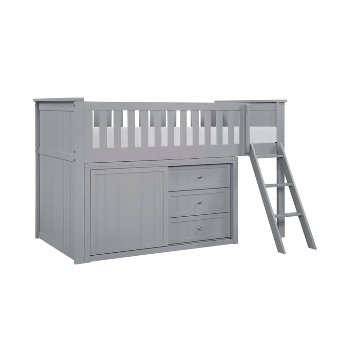 Orion (4) Low Loft Bunk with Dresser in Gray - B2063LL-1*DR - FAMSA Furniture (TX)