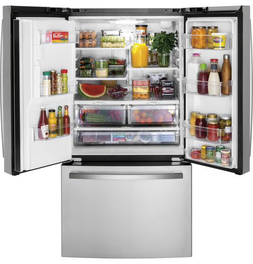 GE ENERGY STAR 25.7 Cu. Ft. Fingerprint Resistant French-Door Refrigerator - FAMSA Furniture (TX)