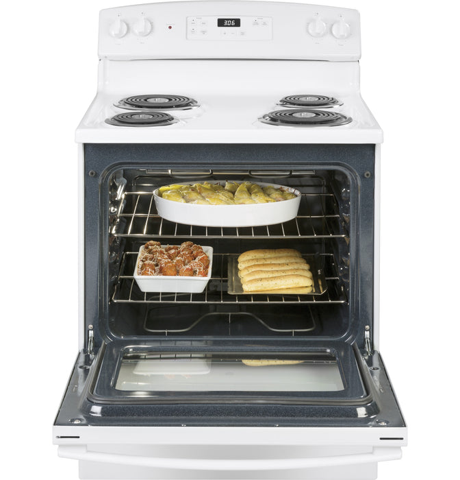 GE 30" White Free Standing Electric Range - FAMSA Furniture (TX)