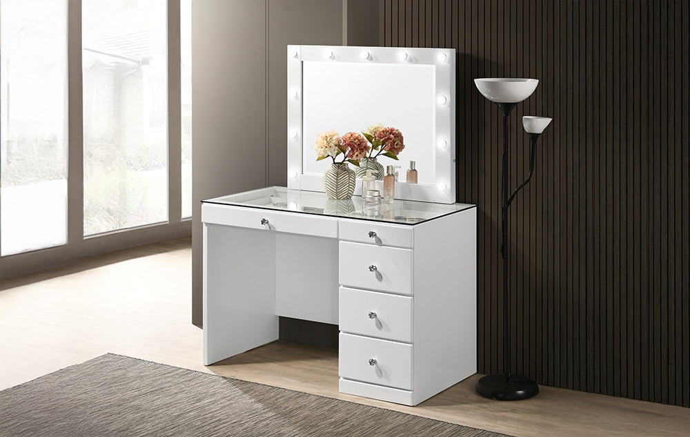 MORGAN 3PC VANITY SET WHITE - FAMSA Furniture (TX)