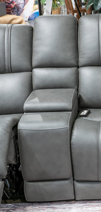 5Z - Pittson Power Reclining Sectional Loveseat with Console - FAMSA Furniture (TX)