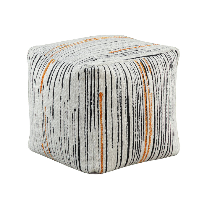 Poplar Pouf in Black/Multi/Orange - P31008 - FAMSA Furniture (TX)