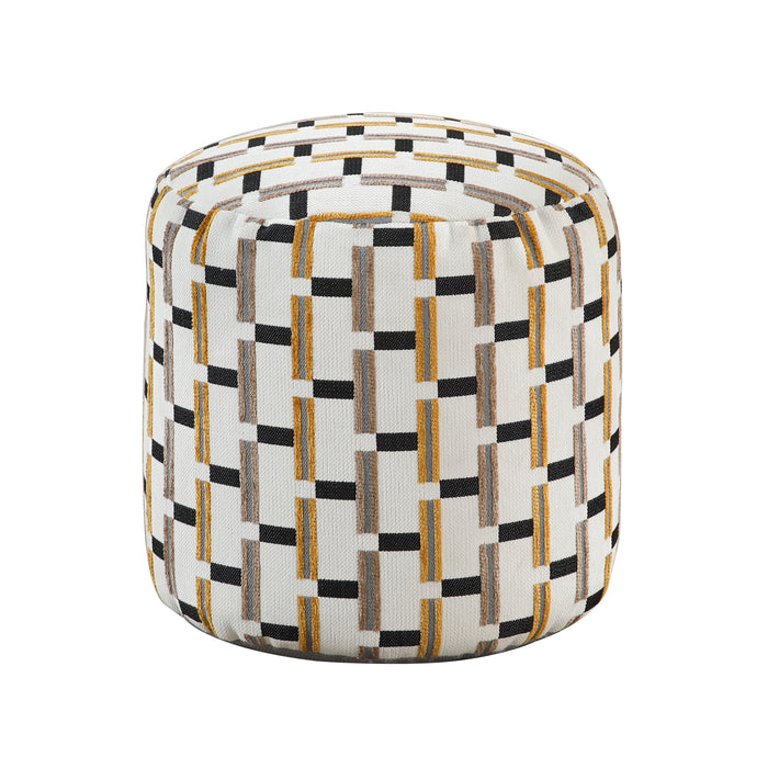 Nantes Pouf in Black/Brown/Multi - P31009 - FAMSA Furniture (TX)