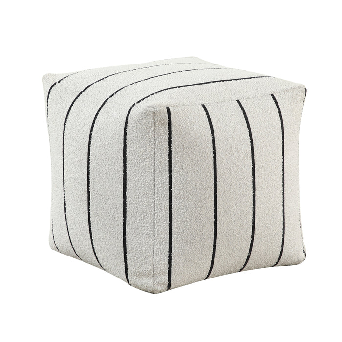 Pewter Pouf in Black/White - P31013 - FAMSA Furniture (TX)