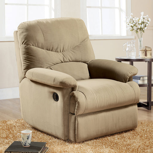 Arcadia Beige Microfiber Recliner (Motion) - FAMSA Furniture (TX)