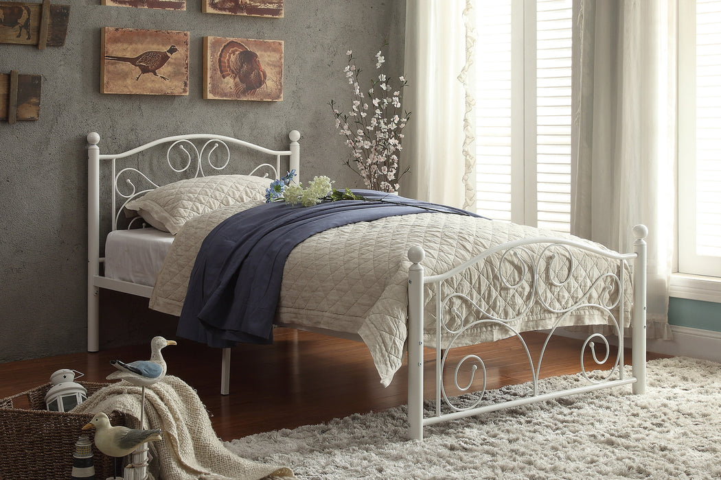 Pallina Twin Platform Bed in White - 2021TW-1 - FAMSA Furniture (TX)