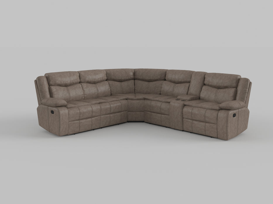 Bastrop 3-Piece Sectional with Right Console in Black - 8230BLK*SC - FAMSA Furniture (TX)
