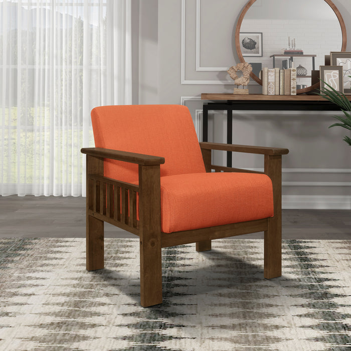 Helena Accent Chair with Storage Arms in Orange - 1048RN-1 - FAMSA Furniture (TX)