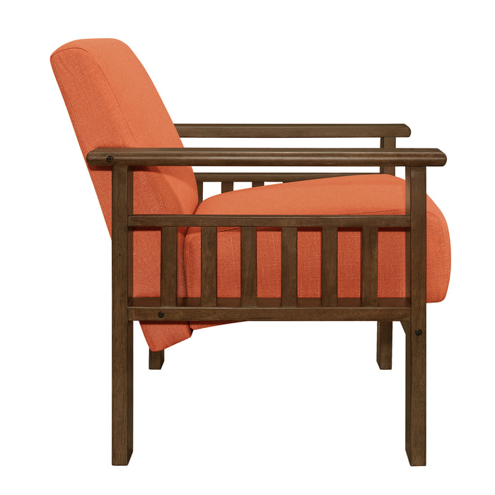 Helena Accent Chair with Storage Arms in Orange - 1048RN-1 - FAMSA Furniture (TX)