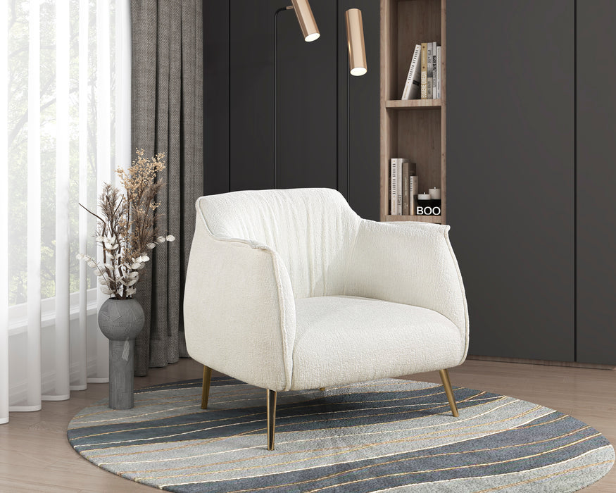 Rachael Accent Chair in Gold/White - 1085F1S - FAMSA Furniture (TX)