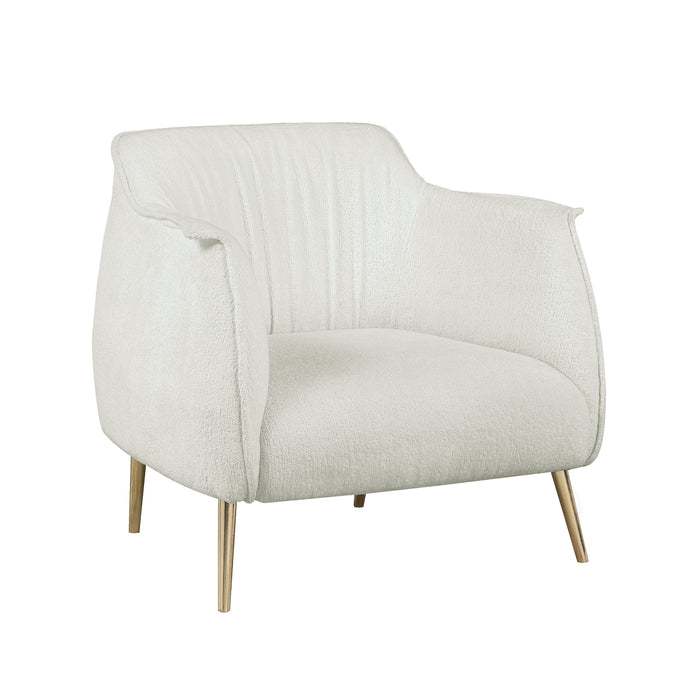 Rachael Accent Chair in Gold/White - 1085F1S - FAMSA Furniture (TX)