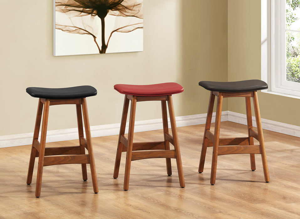 Ride Counter Height Stool, Matt Black in Black/Walnut - 1188BK-24 - FAMSA Furniture (TX)