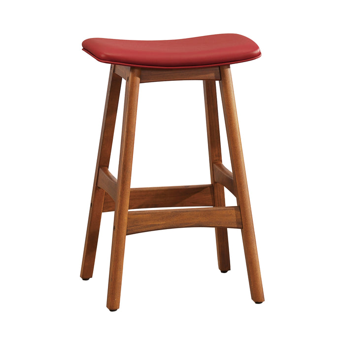 Ride Counter Height Stool, Matt Red in Walnut/Red - 1188RD-24 - FAMSA Furniture (TX)