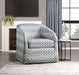Augustine Swivel Chair in Blue/White - 1244-1 - FAMSA Furniture (TX)