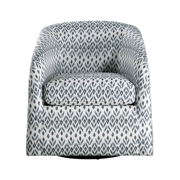 Augustine Swivel Chair in Blue/White - 1244-1 - FAMSA Furniture (TX)