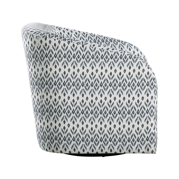 Augustine Swivel Chair in Blue/White - 1244-1 - FAMSA Furniture (TX)