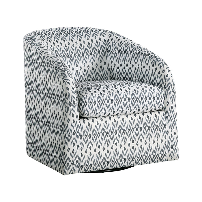 Augustine Swivel Chair in Blue/White - 1244-1 - FAMSA Furniture (TX)