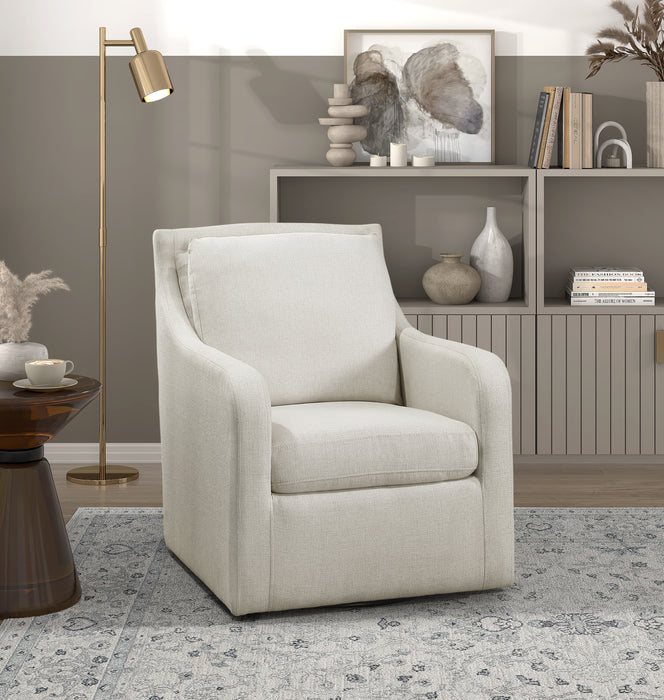 Claymont Swivel Chair in Beige - 1299BEG-1 - FAMSA Furniture (TX)