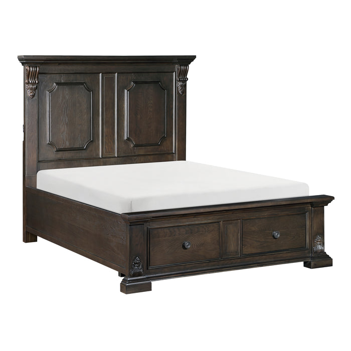 Cornwall Queen Platform Bed with Footboard Storage in Espresso - 1325-1 - FAMSA Furniture (TX)