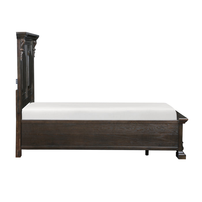 Cornwall Eastern King Platform Bed with Footboard Storage in Espresso - 1325K-1EK - FAMSA Furniture (TX)