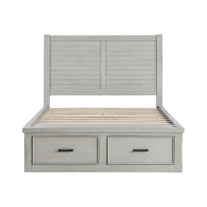 Willowbrook Eastern King Platform Bed with Footboard Storage in Gray - 1337K-1EK - FAMSA Furniture (TX)