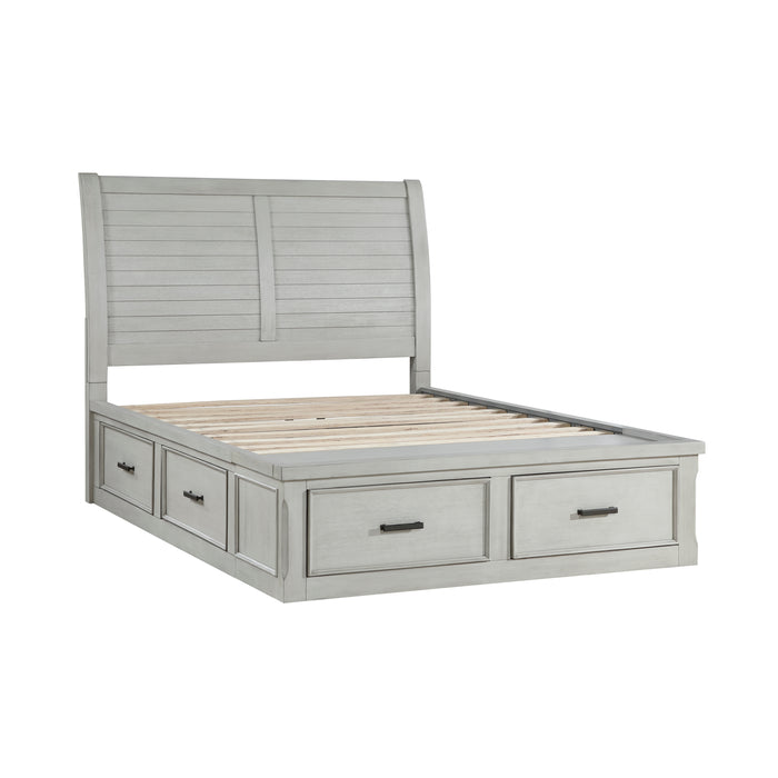Willowbrook Eastern King Platform Bed with Footboard Storage in Gray - 1337K-1EK - FAMSA Furniture (TX)
