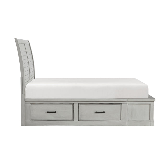 Willowbrook Eastern King Platform Bed with Footboard Storage in Gray - 1337K-1EK - FAMSA Furniture (TX)