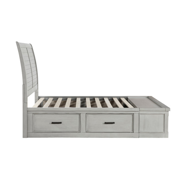 Willowbrook Eastern King Platform Bed with Footboard Storage in Gray - 1337K-1EK - FAMSA Furniture (TX)