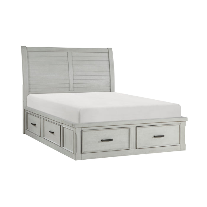 Willowbrook Eastern King Platform Bed with Footboard Storage in Gray - 1337K-1EK - FAMSA Furniture (TX)