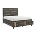 Lenior QUEEN PLATFORM BED WITH FOOTBOARD STORAGE in Gray - 1342-1 - FAMSA Furniture (TX)