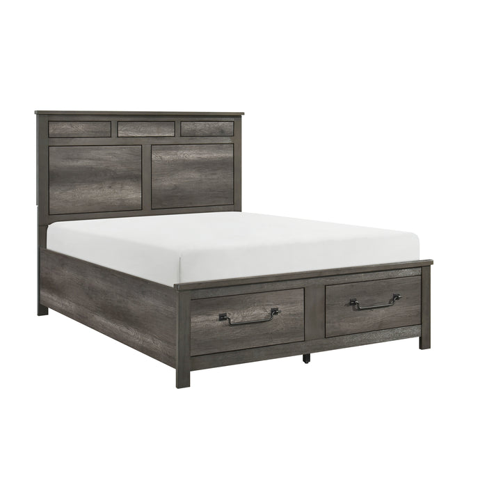 Lenior Eastern King Platform Bed with Footboard Storage in Gray - 1342K-1EK - FAMSA Furniture (TX)
